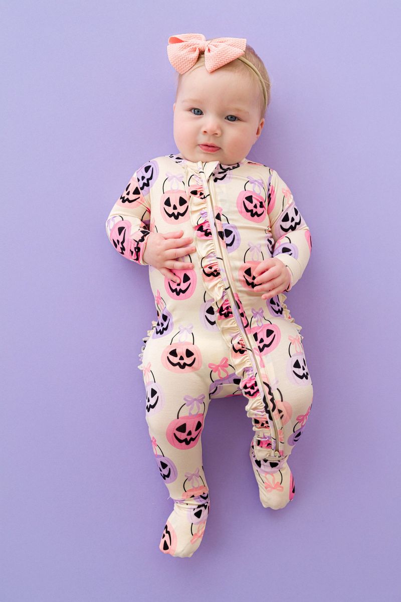 Birdie Bean Trick or Sweet Ruffle Bamboo Viscose Convertible Romper