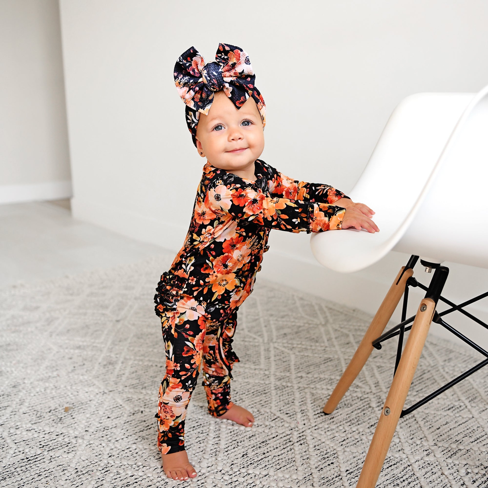 Gigi and Max Renee Bamboo Viscose Ruffle Zip Convertible Footie