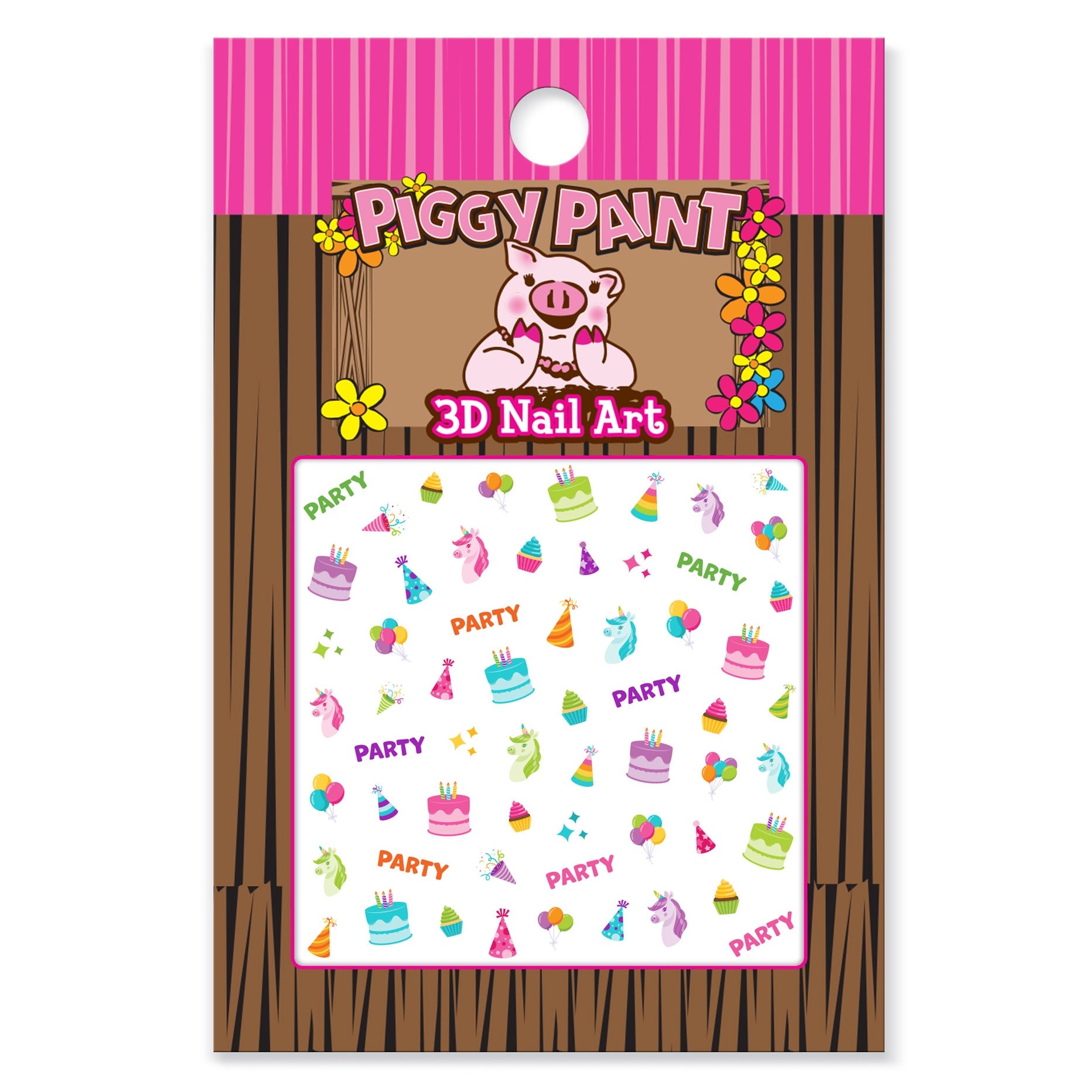 Piggy Paint Birthday Bash Nail Art