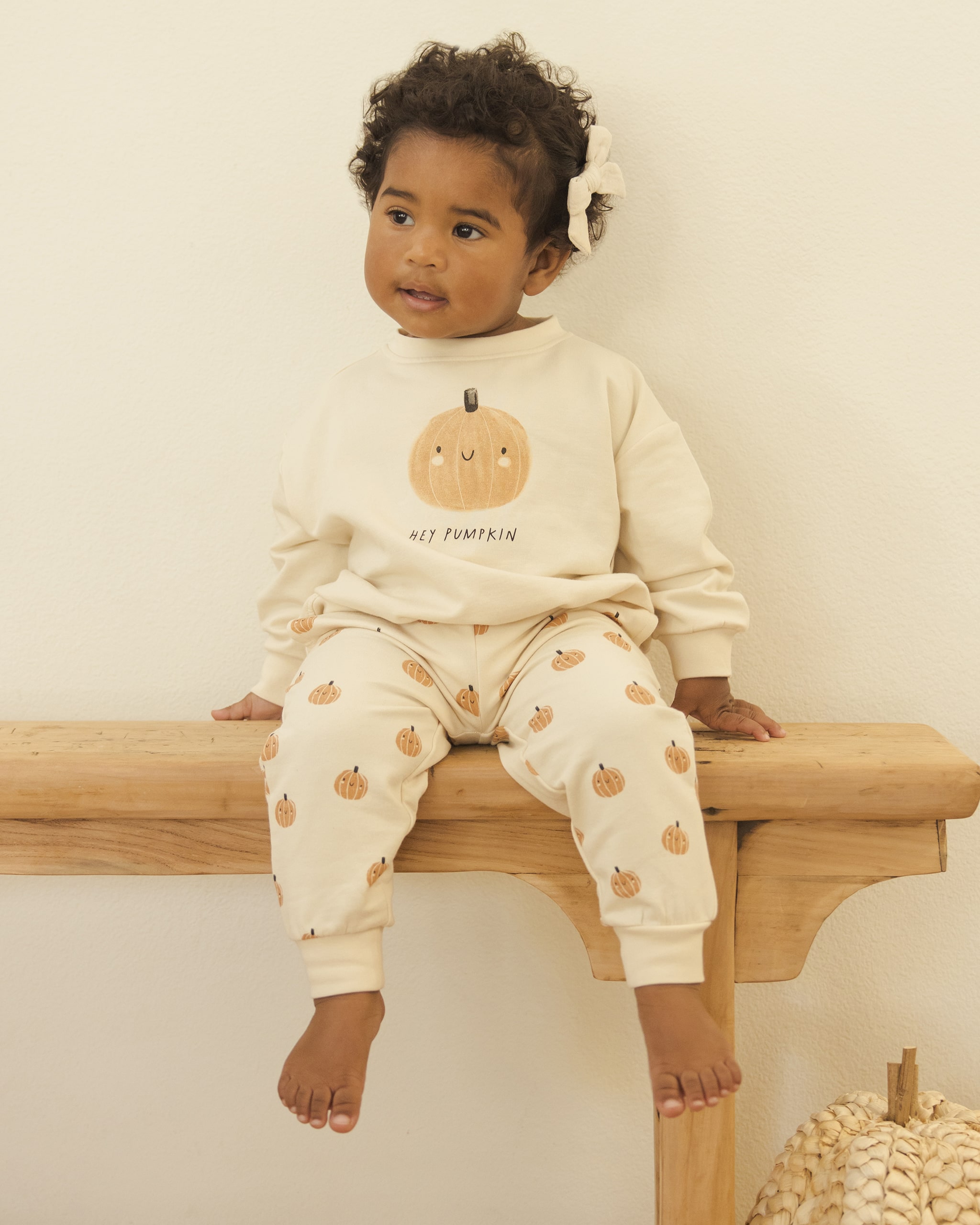 Quincy Mae Relaxed Fleece Sweatshirt In Pumpkin