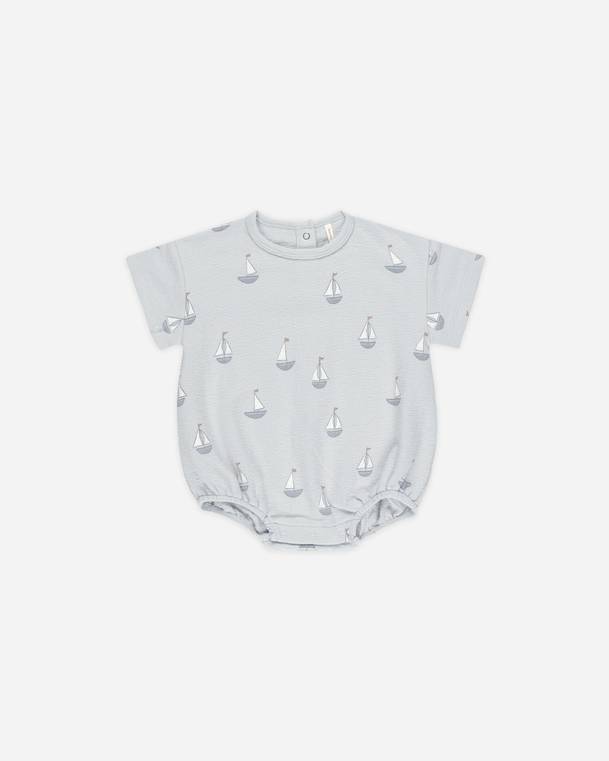 Quincy Mae Relaxed Short Sleeve Bubble Romper In Sailboats Quincy Mae Relaxed Short Sleeve Bubble Romper In Sailboats