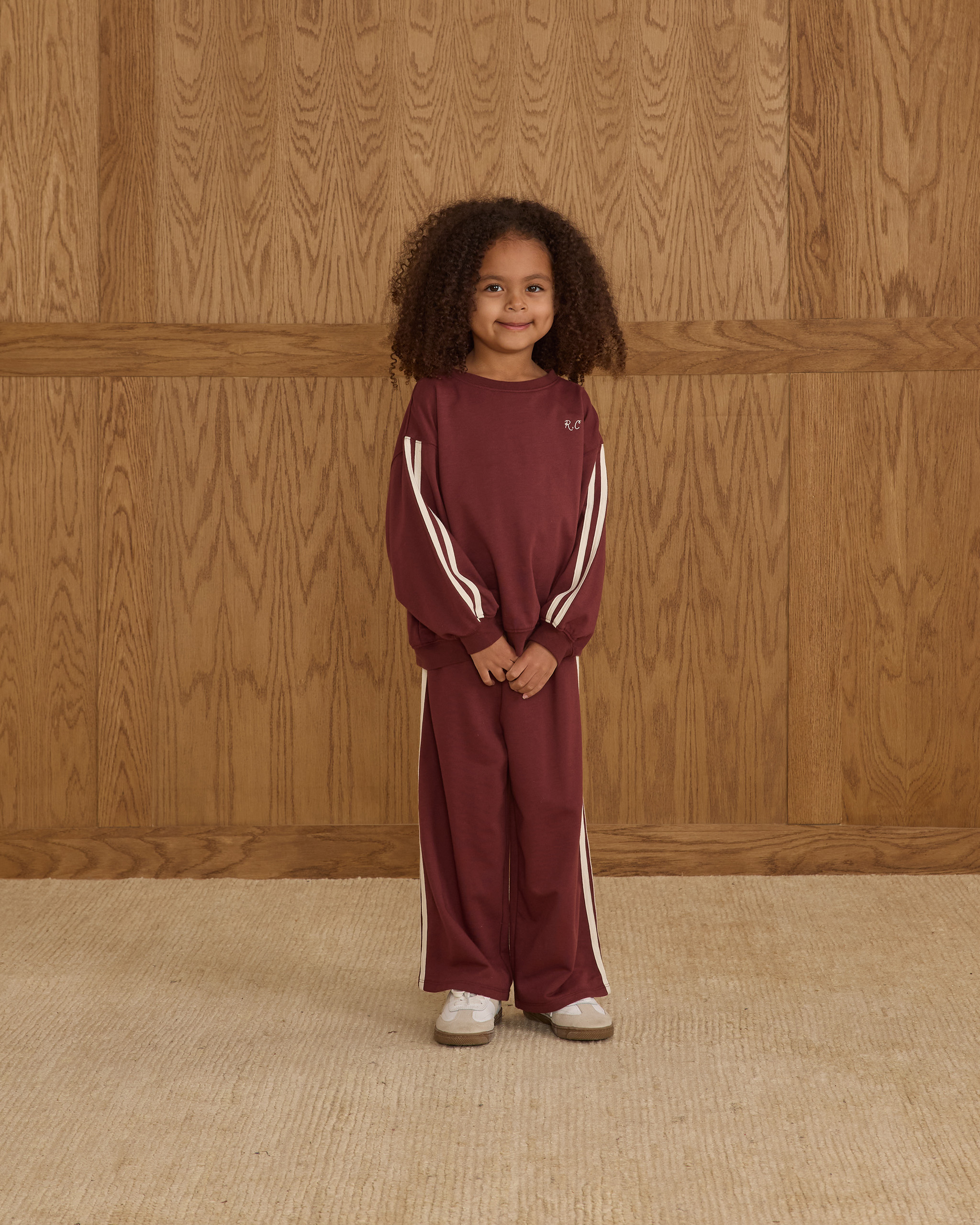 Rylee & Cru Track Pant In Burgundy Rylee & Cru Track Pant In Burgundy