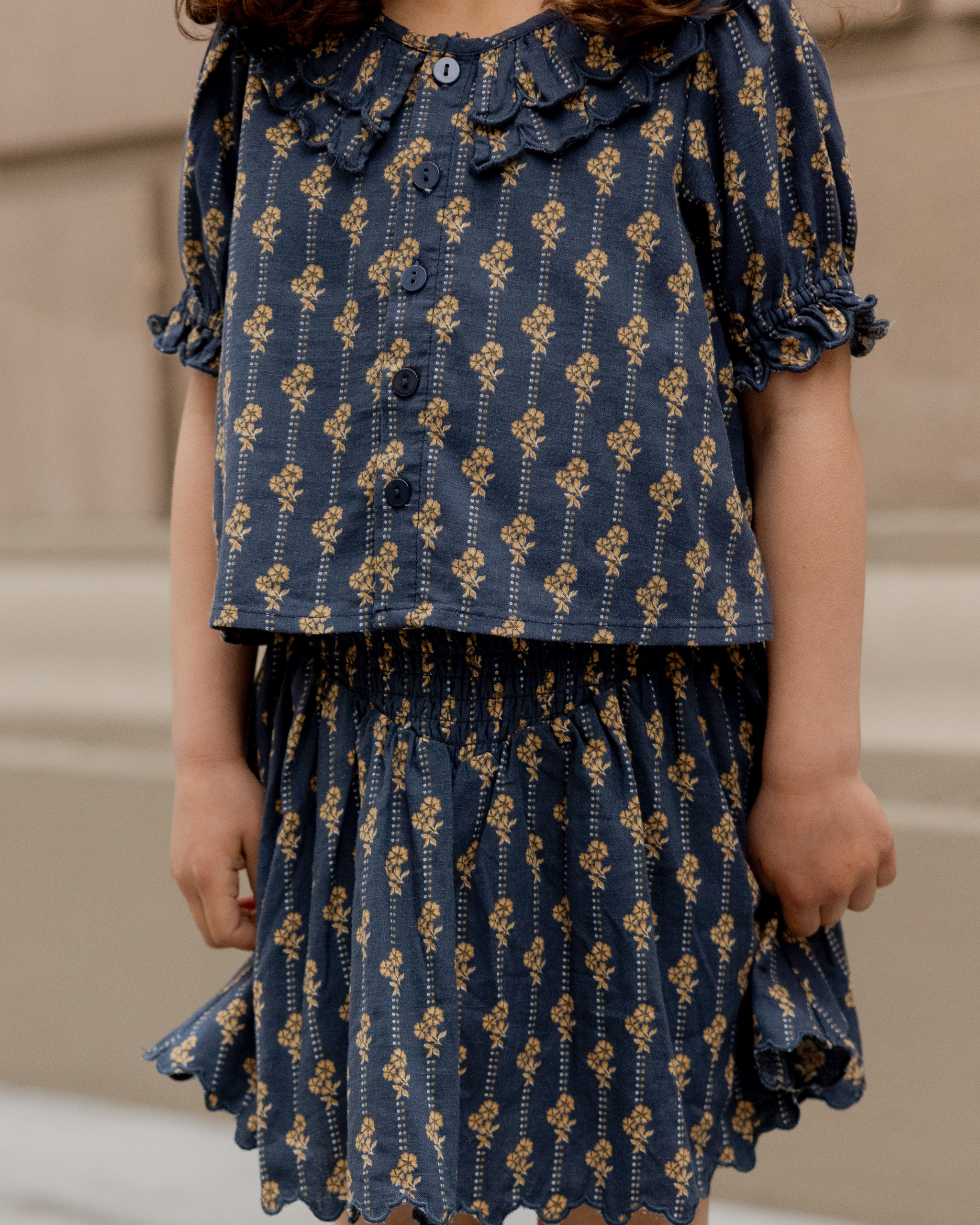 Rylee & Cru Smocked V Mini Skirt In Vintage Bloom