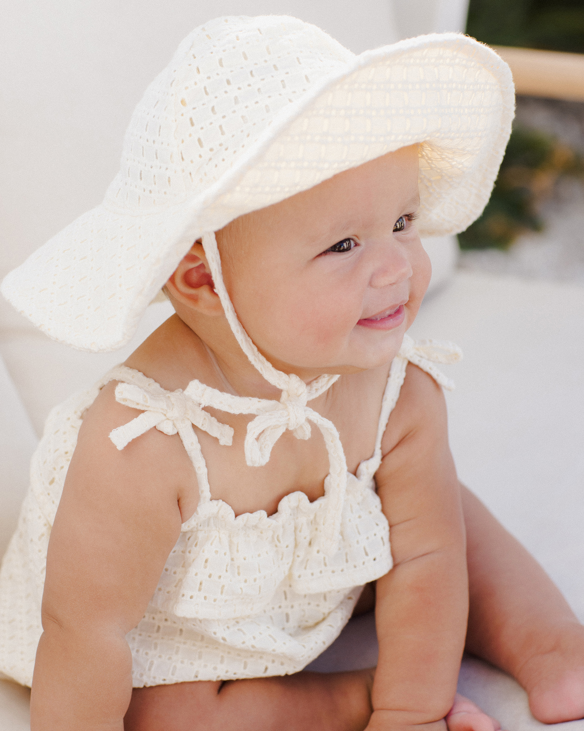 Rylee & Cru Floppy Sun Hat In Ivory