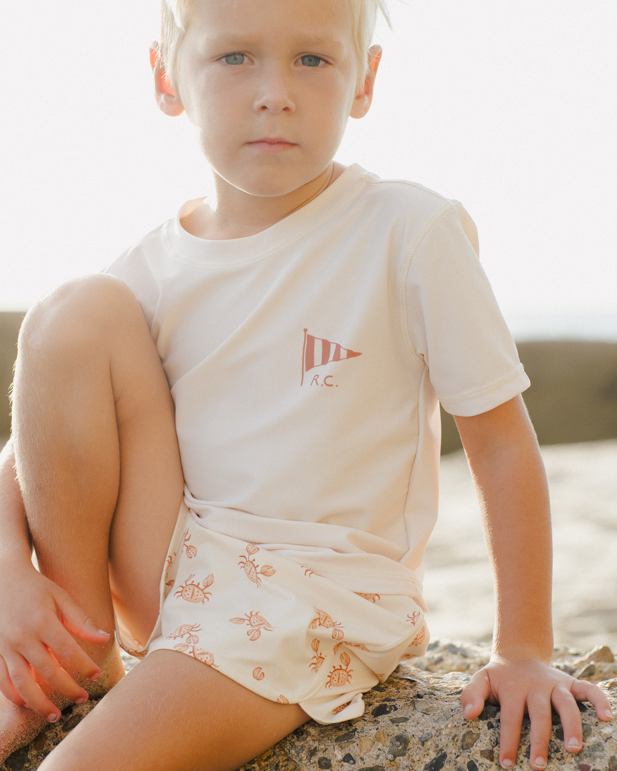 Rylee + Cru Short Sleeve Rashguard In Natural
