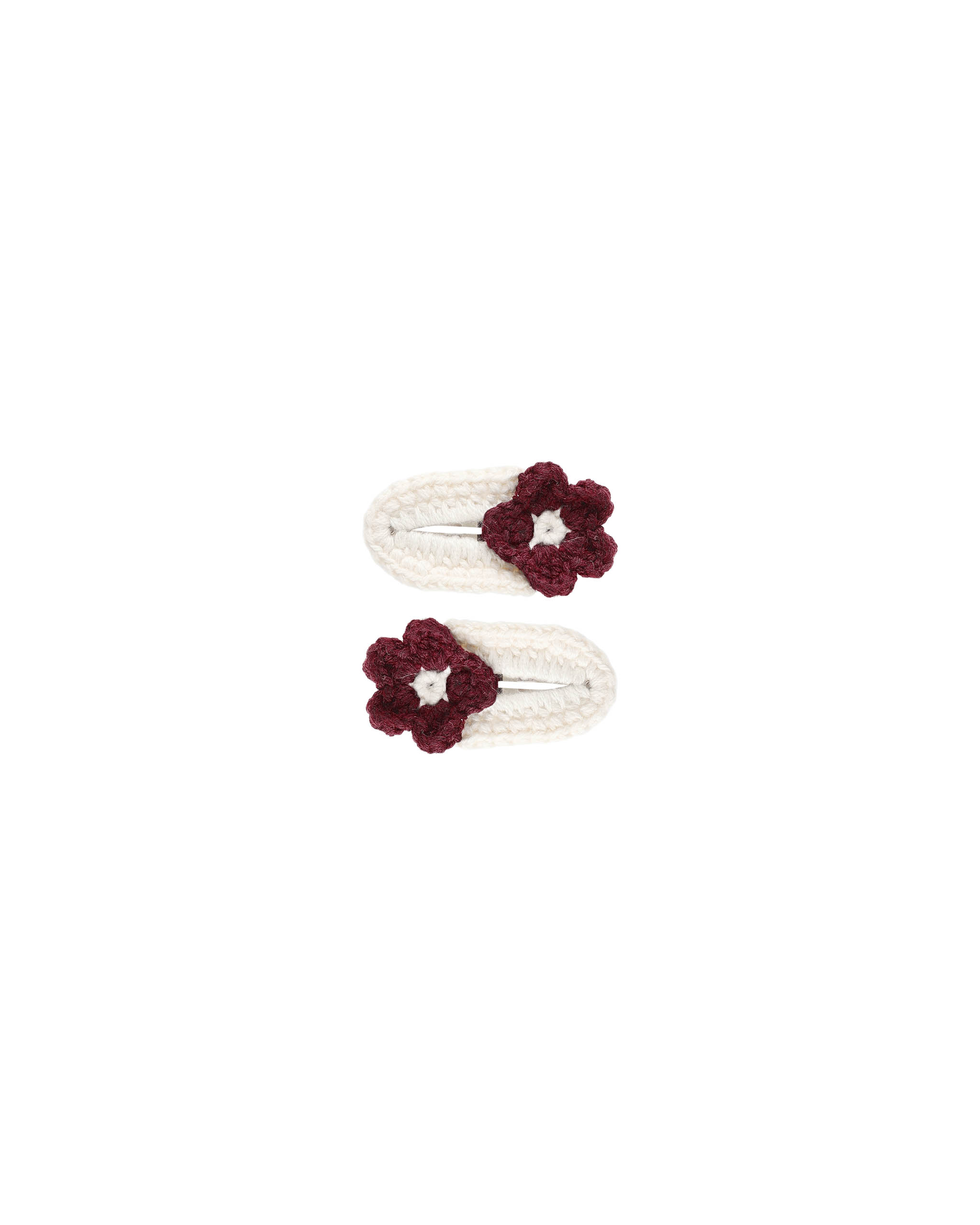 Rylee & Cru Crochet Clips In Burgundy