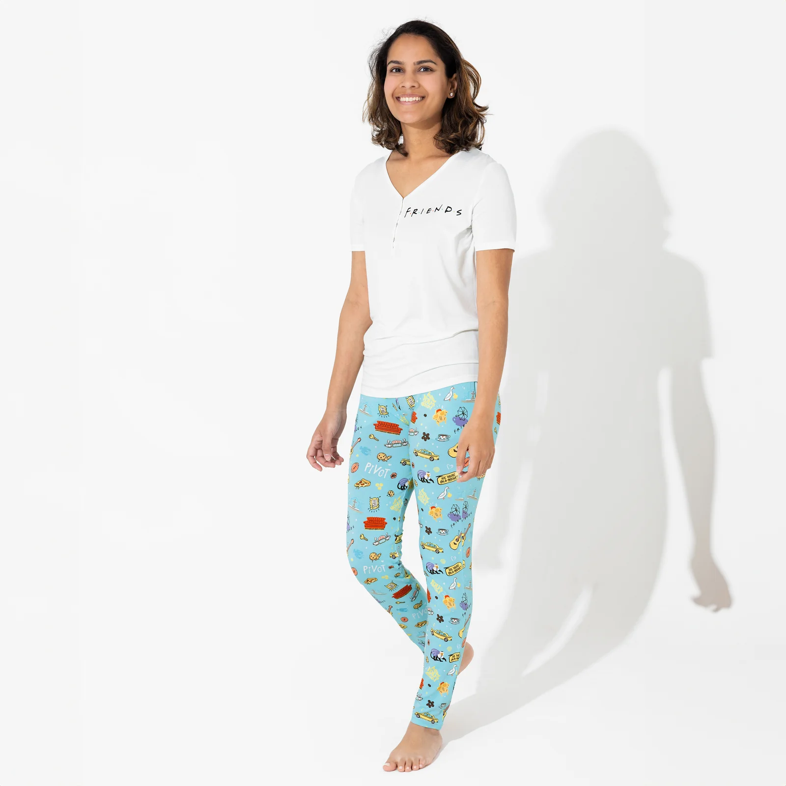 Bellabu Bear Central Perk Friends Bamboo Viscose Women's Pajama Set